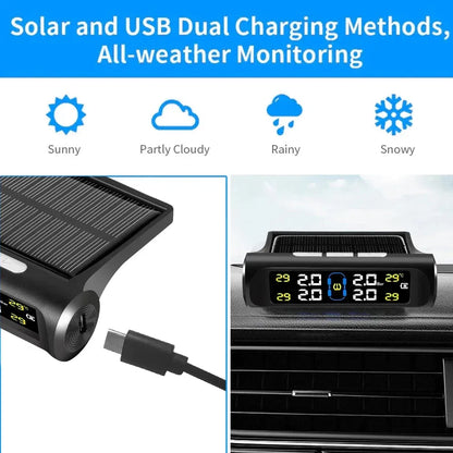 Solar Power Car Tire Pressure Monitoring Tool