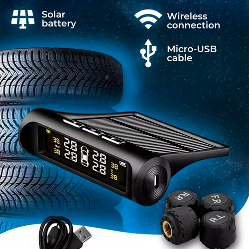 Solar Power Car Tire Pressure Monitoring Tool